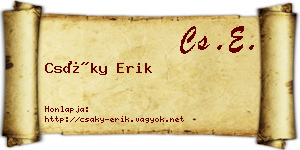 Csáky Erik névjegykártya