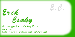 erik csaky business card